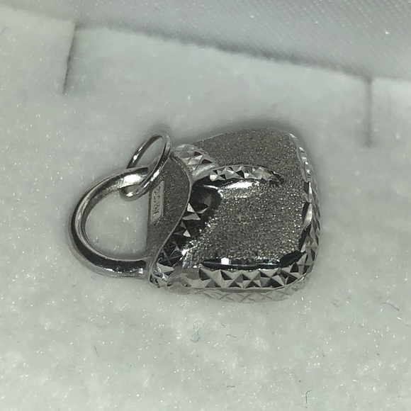 Solid 14K White Gold Purse Handbag Bag Purse Pendant Charm for Necklace Bracelet - Picture 6 of 13